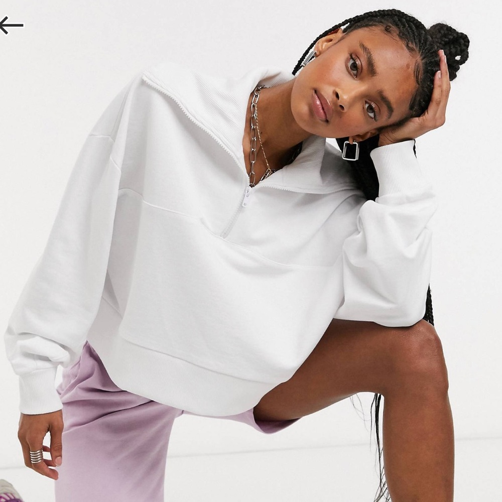 Oversized funnel neck crop sweatshirt. Never worn.